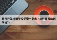 软件开发培训学校学费一览表（软件开发培训学校?）