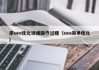 求seo优化详细操作过程（seo简单优化）