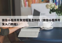 微信小程序开发流程是怎样的（微信小程序开发入门教程）