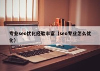 专业seo优化经验丰富（seo专业怎么优化）